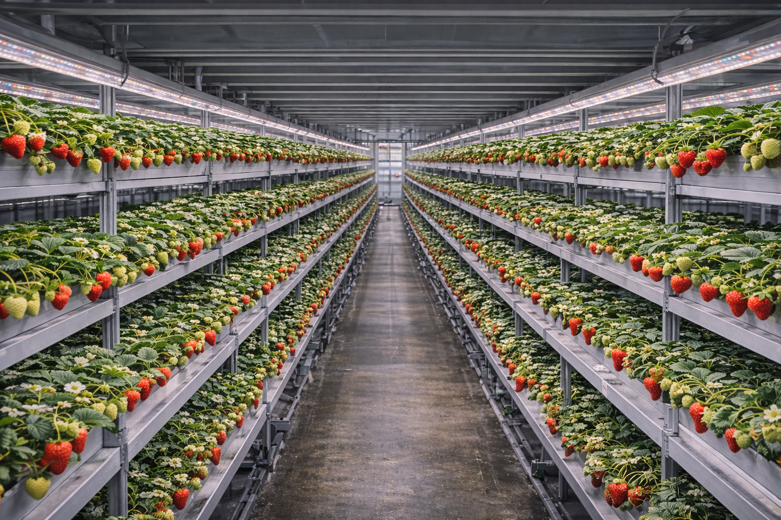 딸기 수직 농장 시스템 이미지